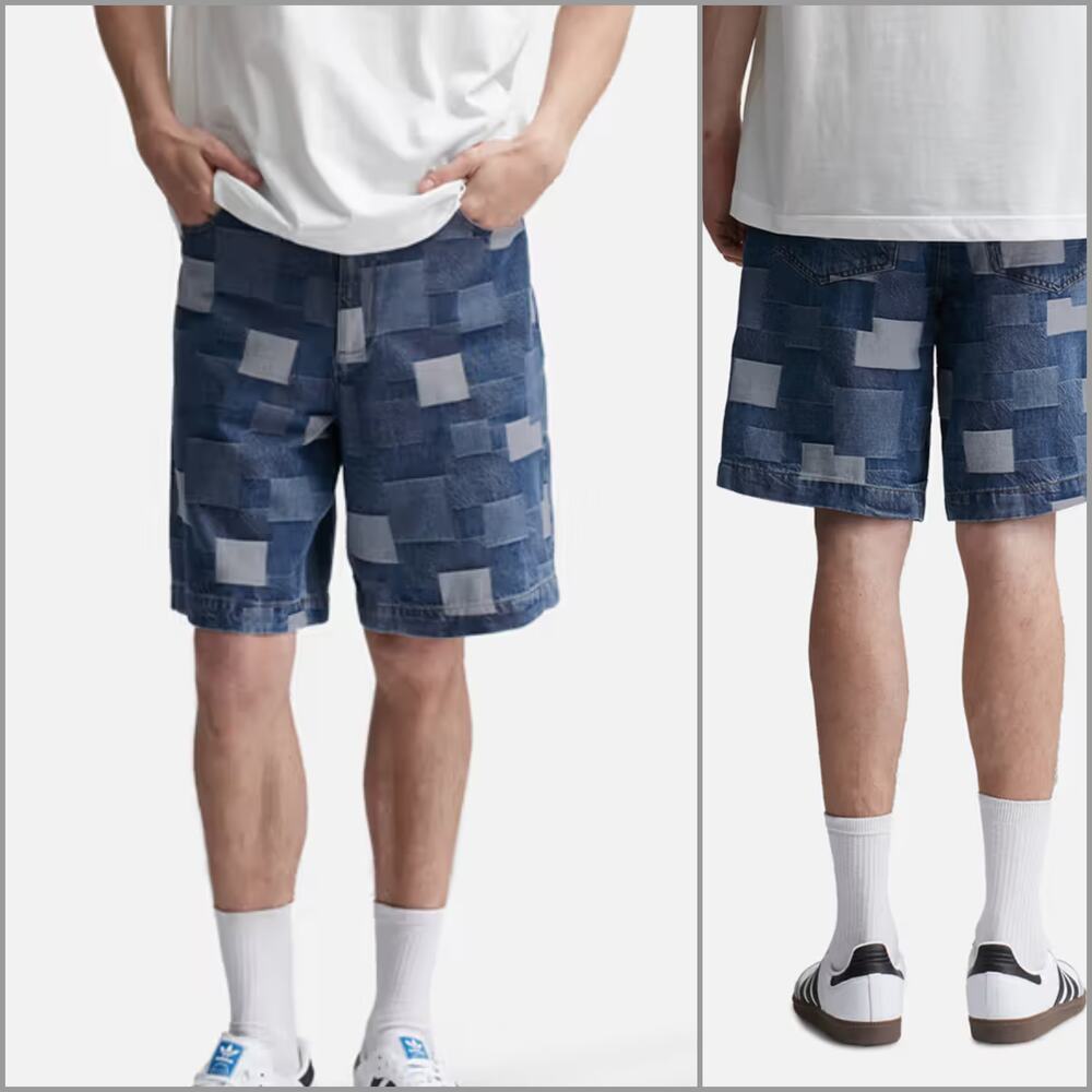 A.P.C. Helio Shorts High-rise Denim Patchwork size Large